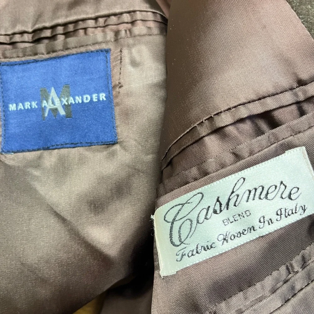 MARK ALEXANDER Dark Brown Cashmere Blazer Jacket Coat Sz 39 L Heritage Luxury‎